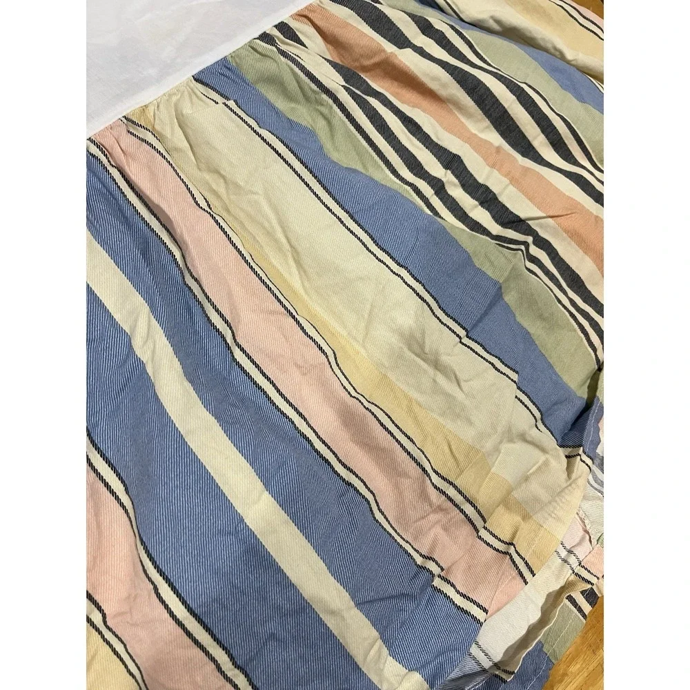 Chaps Ralph Lauren Coral‎ Sands Blue Green Striped (1) Queen Bedskirt 15